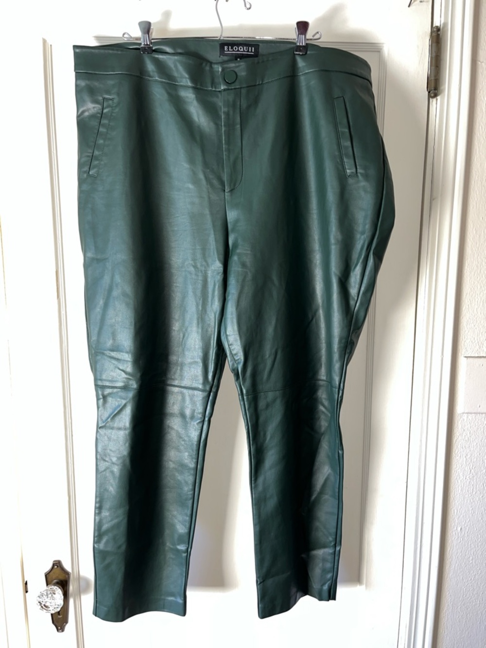 Eloquii Forest Green‎ Faux Leather Trousers 18